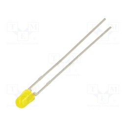10 pcs : TLHY4405 - LED, 3mm, yellow, 6.3÷11mcd, 30°, Front: convex, 2.4÷3V