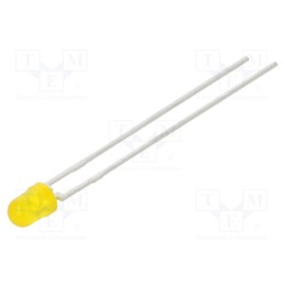 10 pcs : TLHE44R1S2-26 - LED, 3mm, yellow, 112÷280mcd, 30°, Front: convex, 2÷2.6V