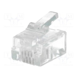 50 pcs : P 127 - Plug, RJ14, PIN: 4, unshielded, gold-plated, Layout: 6p4c, 26AWG