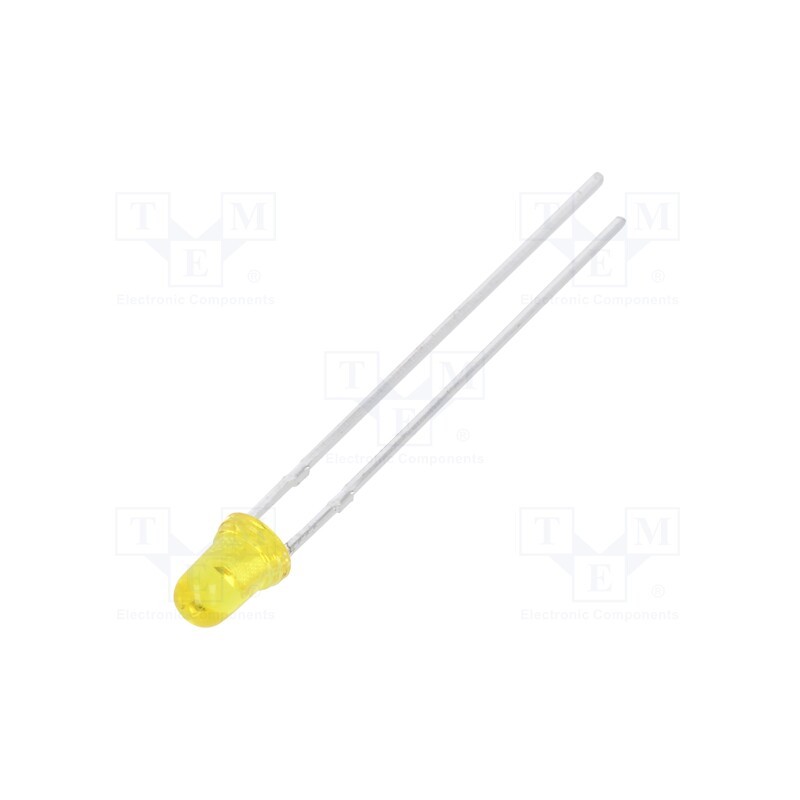 20 pcs : L-132XYT - LED, 3mm, yellow, 10÷20mcd, 50°, Front: convex, 2.1÷2.5V