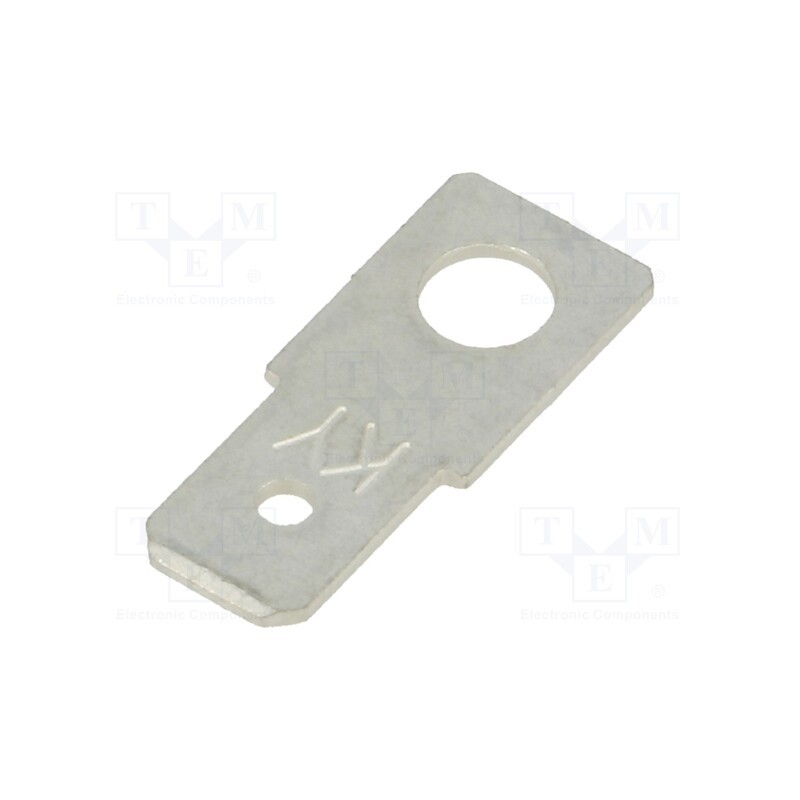 50 pcs : PC11250 - Terminal: flat, 6.35mm, 0.8mm, male, screw, brass, tinned, straight