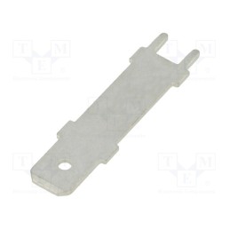 50 pcs : PC250-11 - Terminal: flat, 6.4mm, 0.8mm, male, THT, brass, tinned, straight