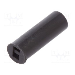 100 pcs : OSB502P-15 -AS - Spacer sleeve, LED, ØLED: 5mm, L: 15mm, black, UL94V-2