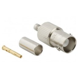 2 pcs - Amphenol RF BNC Series, jack Cable Mount BNC Connector, 50Ω, Crimp Termination, Straight Body