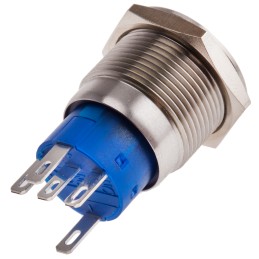 1 pcs - RS PRO Illuminated Push Button Switch, Latching, Panel Mount, 19.2mm Cutout, SPDT, Red LED, 250V ac, IP67