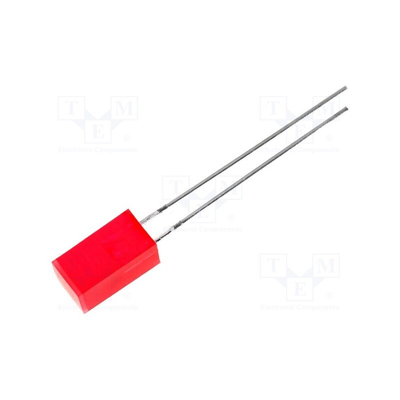 20 pcs : L-1553IDT - LED, square, 5x5mm, red, 3÷8mcd, 110°, Front: flat, 20mA, 2÷2.5V