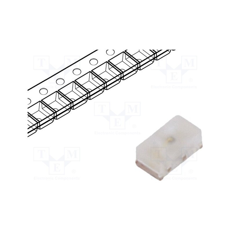 20 pcs : TLMO1100-GS15 - LED, SMD, 0603, orange, 50÷80mcd, 1.6x0.8x0.6mm, 80°, 1.8÷2.4V, 20mA