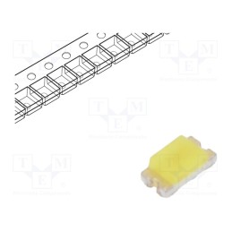 10 pcs : VLMW1301-GS08 - LED, SMD, 0603, white, 90÷180mcd, 7000K, 65°, 20mA, 2.7÷3V