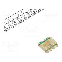 10 pcs : 19-337/S2GHBHC-A01/2T - LED, SMD, 1616, orange/green/blue, 1.6x1.6x0.35mm, 120°, 20mA