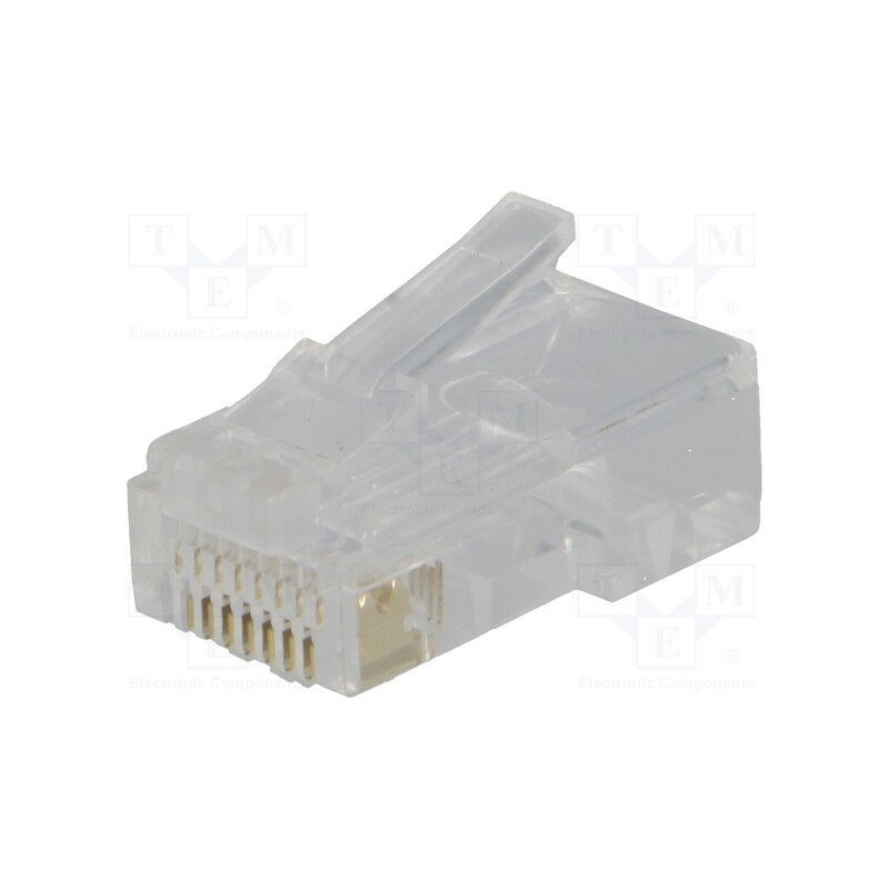 50 pcs : RJ45W-R - Plug, RJ45, PIN: 8, Layout: 8p8c, for cable, IDC,crimped