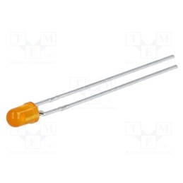 10 pcs : HLMP-1401 - LED, 3mm, yellow, 2.2mcd, 60°, Front: convex, 1.5÷2.4V, No.of term: 2