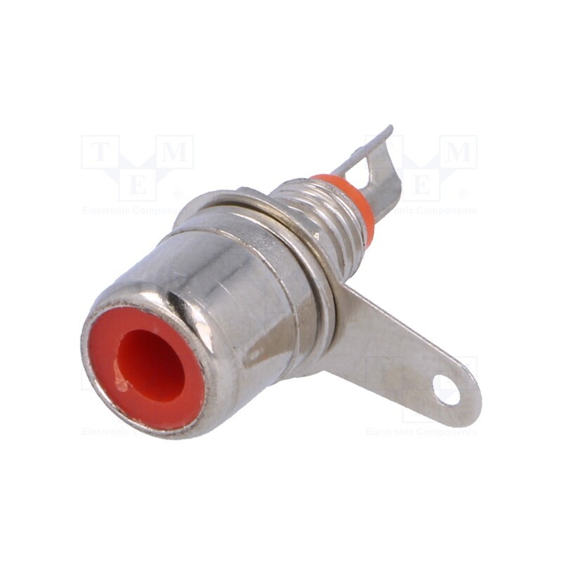 10 pcs : - Socket, RCA, female, nickel plated, for panel mounting, 6mm
