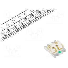 10 pcs : KPB-3025SURKCGKC - LED, SMD, 3025, red/green, 20÷60mcd,120÷250mcd, 3x2.5x1.1mm, 160°