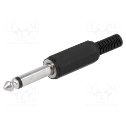 10 pcs : - Plug, Jack 6,3mm, male, mono,with strain relief, ways: 2, straight