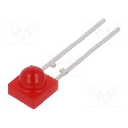 10 pcs : TLPR5600 - LED, 5mm, red, angular, 1÷3.5mcd, 80°, Front: convex, 2÷3V, THT