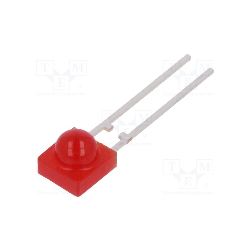 10 pcs : TLPR5600 - LED, 5mm, red, angular, 1÷3.5mcd, 80°, Front: convex, 2÷3V, THT