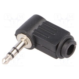 10 pcs : - Plug, Jack 3,5mm, male, stereo, ways: 3, angled 90°, for cable