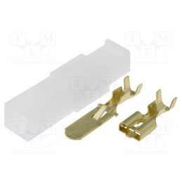 10 pcs : - Terminal: flat, female/male, crimped, for cable, insulated, 2.5mm2