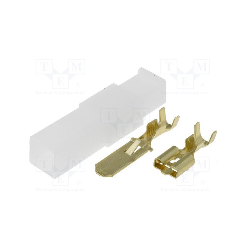 10 pcs : - Terminal: flat, female/male, crimped, for cable, insulated, 2.5mm2