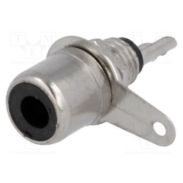 10 pcs : - Socket, RCA, female, nickel plated, for panel mounting, 6mm