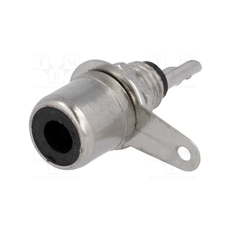 10 pcs : - Socket, RCA, female, nickel plated, for panel mounting, 6mm