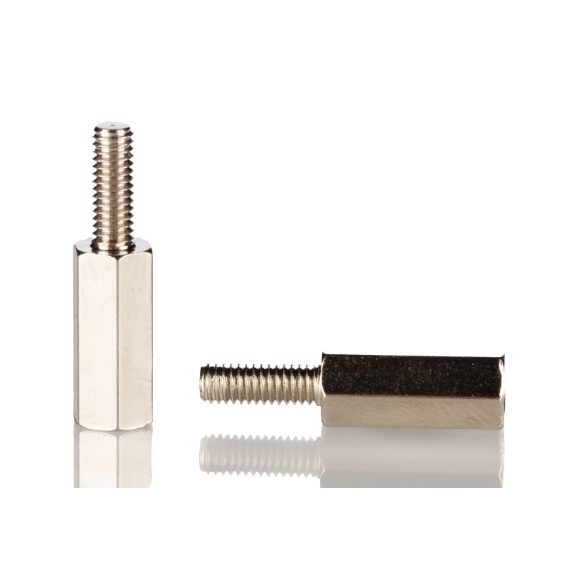 50 pcs - RS PRO Standoff, M3 x M3 Thread, 12mm Body, Brass, Male/Female, 8mm Stud