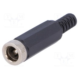 10 pcs : - Plug, DC supply, male, 5.5/2.5mm, 5.5mm, 2.5mm, for cable, straight