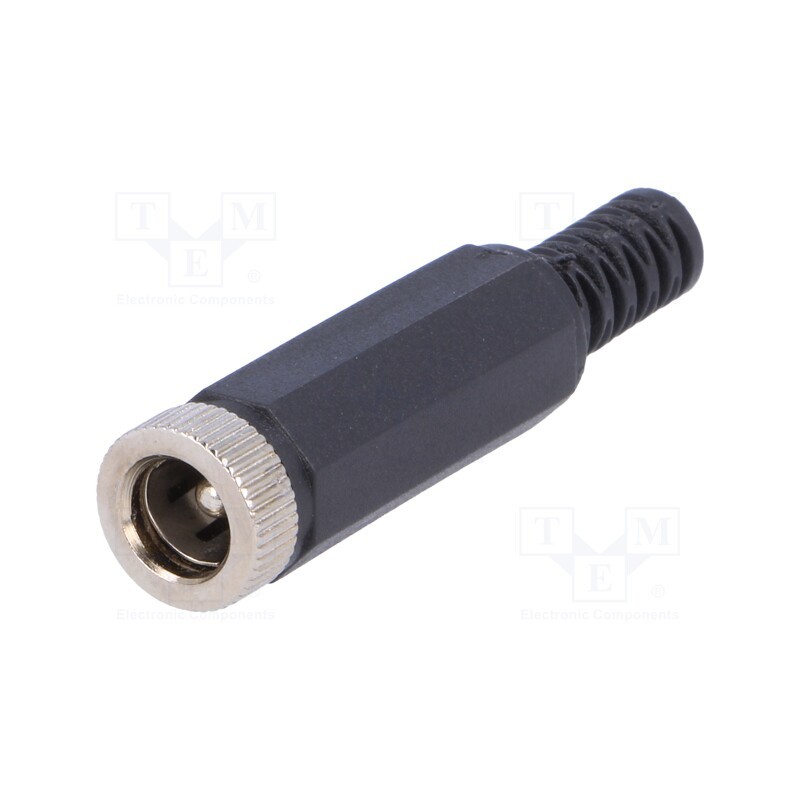 10 pcs : - Plug, DC supply, male, 5.5/2.5mm, 5.5mm, 2.5mm, for cable, straight