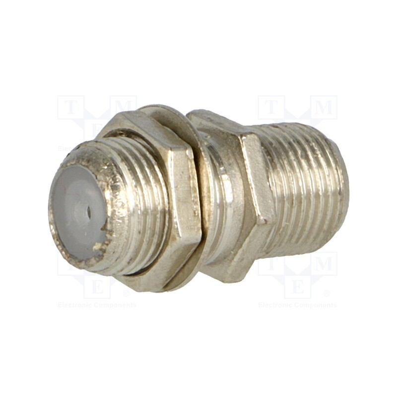 10 pcs : - Coupler, F socket,both sides, with mounting nut,with washer