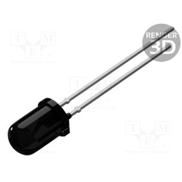 10 pcs : PT-A1-FC-5-BE-940 - Phototransistor, 5mm, λp max: 940nm, 30V, Lens: black, Front: convex