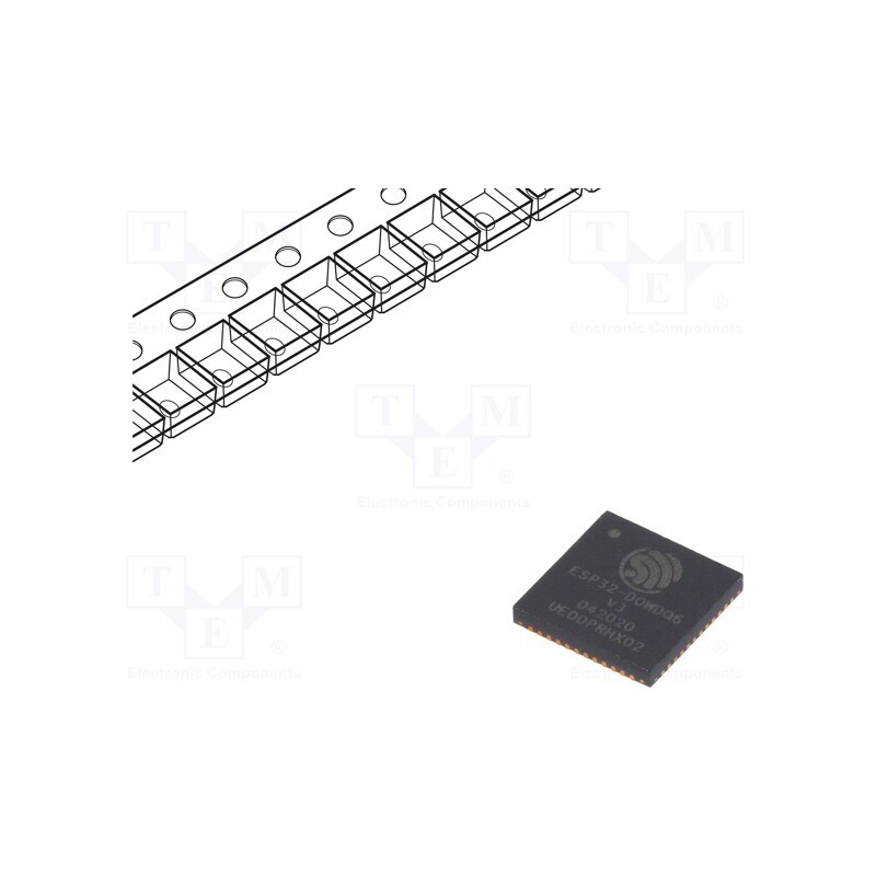 10 pcs : ESP32-D0WDQ6-V3 - IC: SoC, Bluetooth Low Energy,WiFi