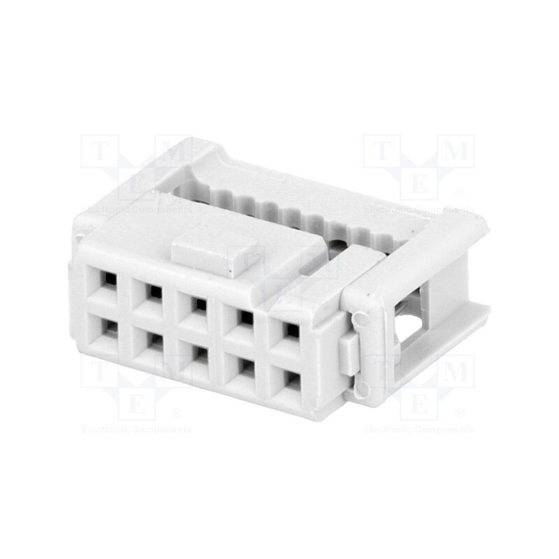 10 pcs : - Plug, IDC, female, PIN: 10, IDC, for ribbon cable, 1.27mm