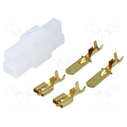 10 pcs : - Terminal: flat, female/male, crimped, for cable, insulated, 2.5mm2