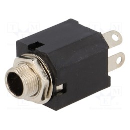 10 pcs : - Socket, Jack 6,3mm, mono,interrupting contacts, ways: 2, straight
