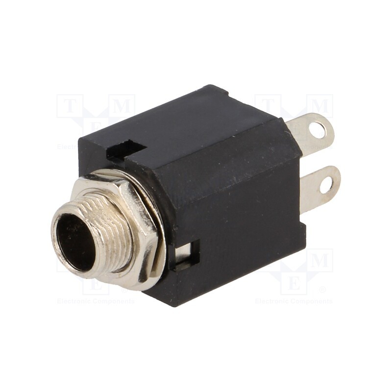 10 pcs : - Socket, Jack 6,3mm, mono,interrupting contacts, ways: 2, straight