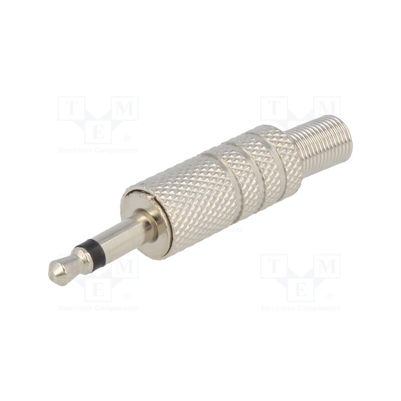 10 pcs : - Plug, Jack 3,5mm, male, mono,with strain relief, ways: 2, straight