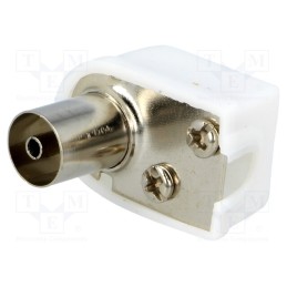 10 pcs : - Plug, coaxial 9.5mm (IEC 169-2), female, angled 90°, for cable