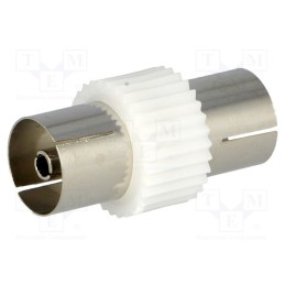 10 pcs : - Coupler, coaxial 9.5mm socket,both sides, straight