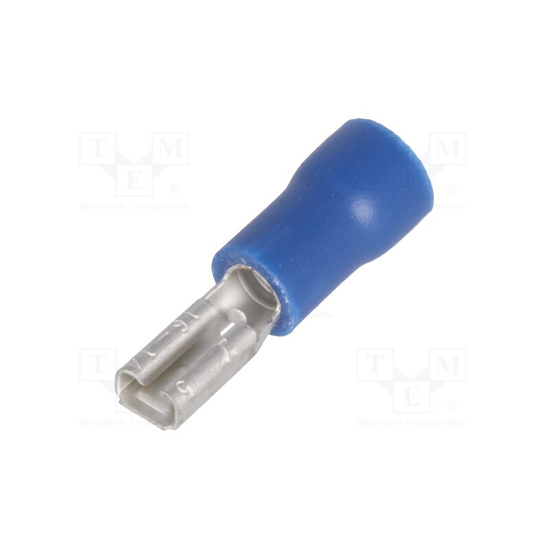 50 pcs : ST-002/B - Terminal: flat, 2.8mm, 0.5mm, female, 1.5÷2.5mm2, crimped, blue