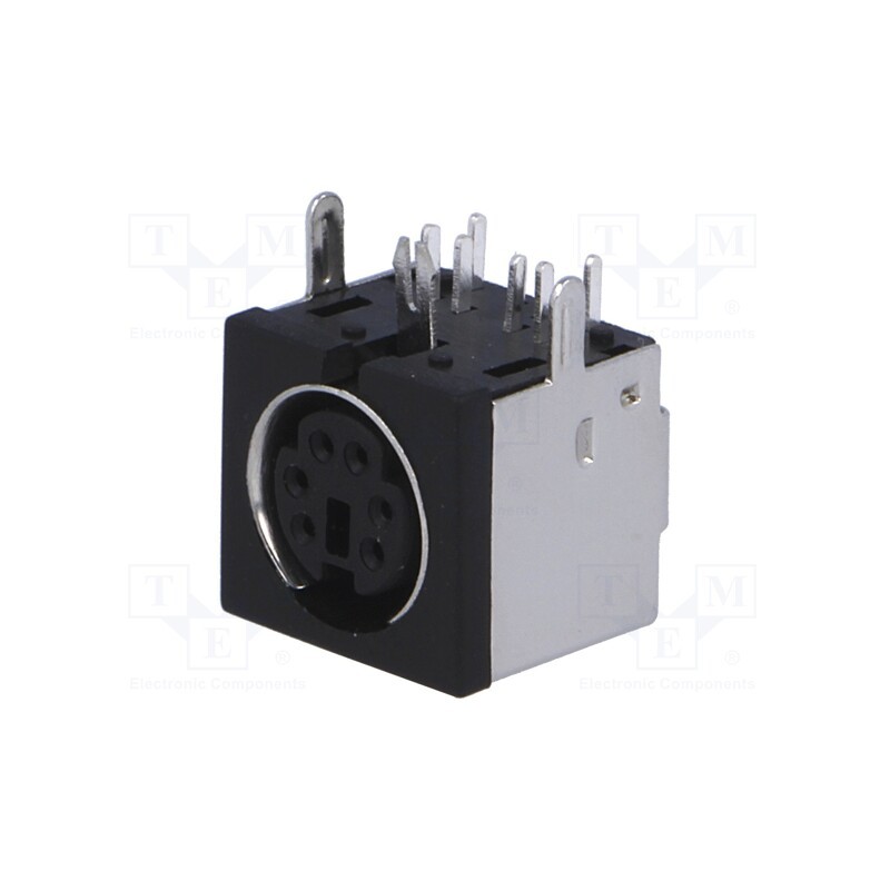 10 pcs : - Socket, DIN mini, female, PIN: 6, THT, angled 90°