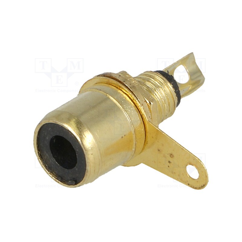 10 pcs : - Socket, RCA, female, gold-plated, for panel mounting, 6mm