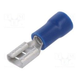 50 pcs : ST-003/B - Terminal: flat, 4.8mm, 0.8mm, female, 1.5÷2.5mm2, crimped, blue