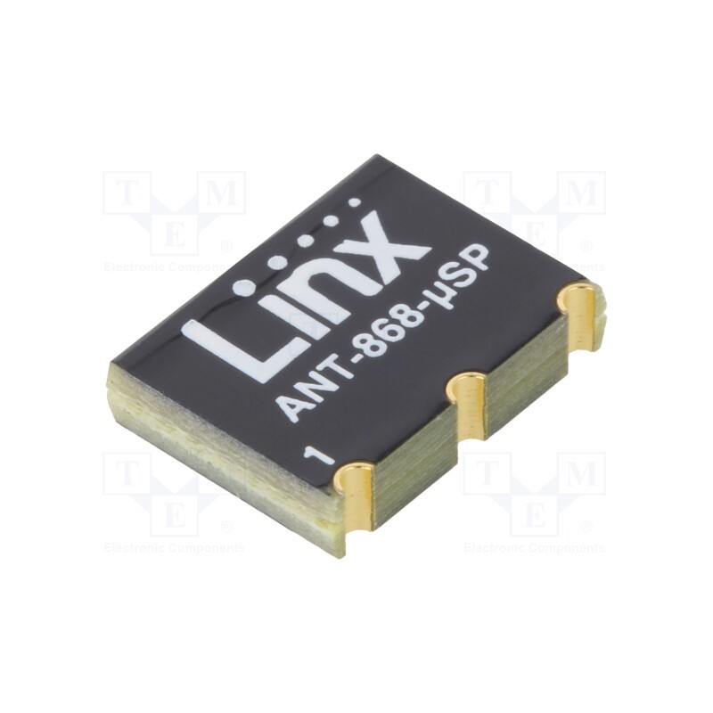 10 pcs : ANT-868-USP - Antenna, RF, 0.2dBi, SMD, 50Ω, f: 859÷877MHz, 12.7x9.14x2.54mm