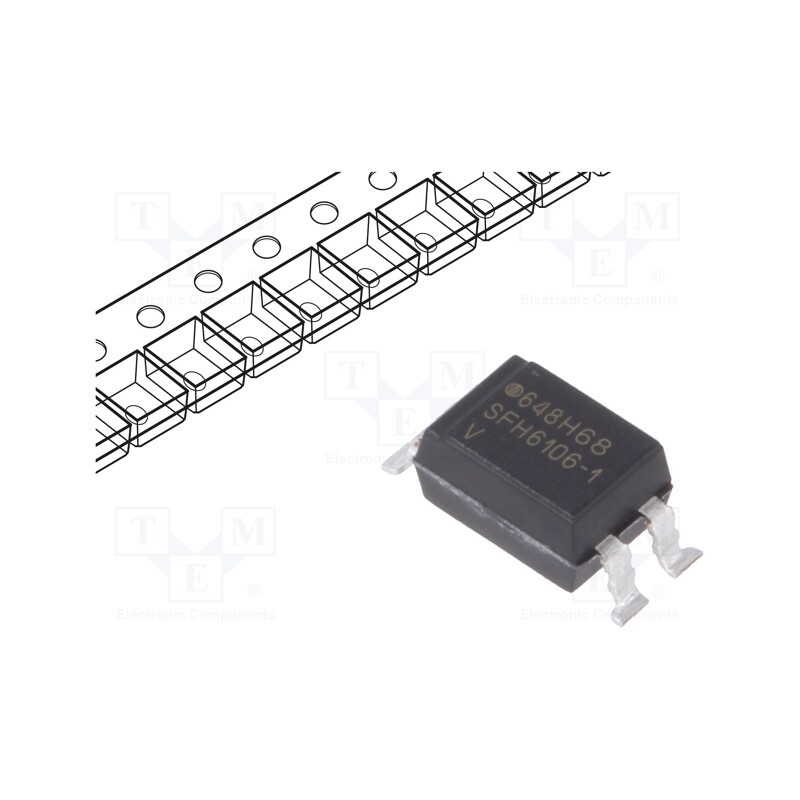 10 pcs : SFH6106-1T - Optocoupler, SMD, Ch: 1, OUT: transistor, Uinsul: 5.3kV, Uce: 70V