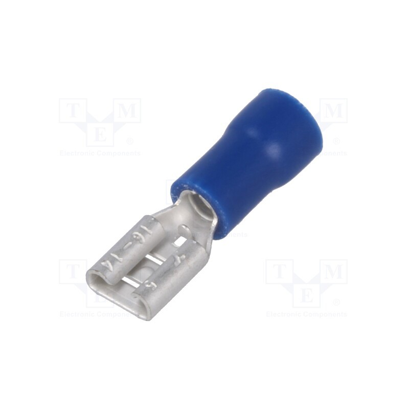 50 pcs : ST-004/B - Terminal: flat, 4.8mm, 0.5mm, female, 1.5÷2.5mm2, crimped, blue