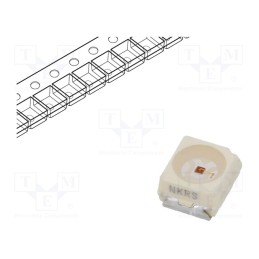 10 pcs : VLMS334AABB-GS08 - LED, SMD, PLCC2, red, 1120÷1600(typ)-2800mcd, 3x2.8x1.75mm, 60°