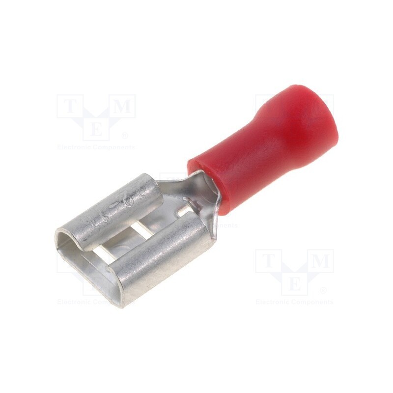 50 pcs : ST-005/R - Terminal: flat, 6.3mm, 0.8mm, female, 0.5÷1mm2, crimped, for cable