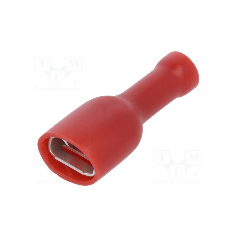 50 pcs : ST-010/R - Terminal: flat, 6.3mm, 0.8mm, female, 0.5÷1.5mm2, crimped, red