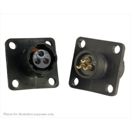 1 pcs - Souriau Circular Connector, 3 Contacts, Flange Mount, Plug, Female, IP68, IP69K, UTS Series