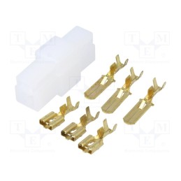 10 pcs : - Terminal: flat, female/male, crimped, for cable, insulated, 2.5mm2